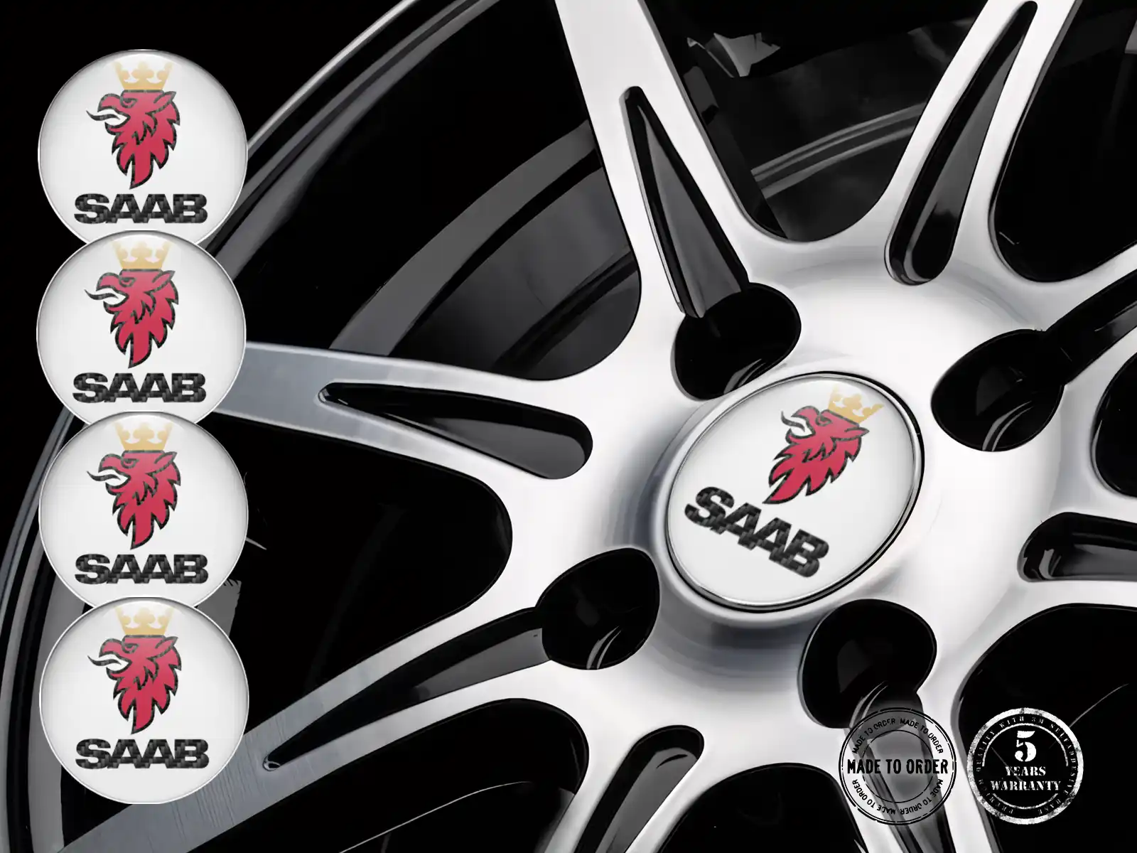 Saab Dome-Sticker-Logo Premium Silikon-Design
